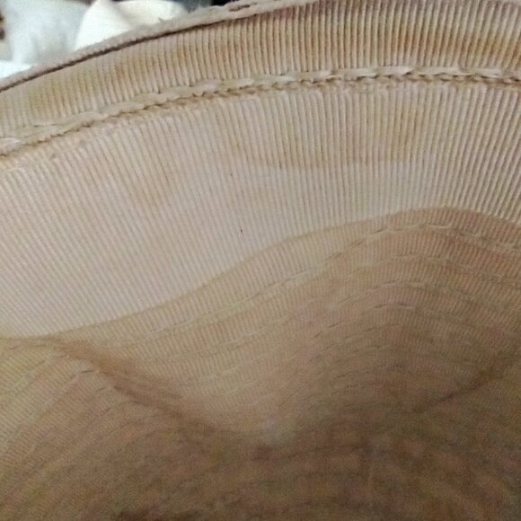 Vintage Palmer Ribbon Hat Size Small Ladies Tan Cloche With Bow - Picture 16 of 16